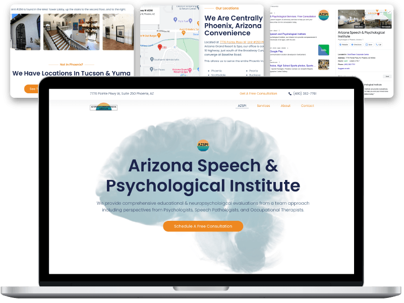 Bent Creative Portfolio: Arizona Speech & Psychological Institute Website